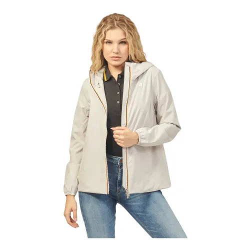 K-Way , Beige Waterproof Windbreaker Jacket ,Beige female, Sizes: