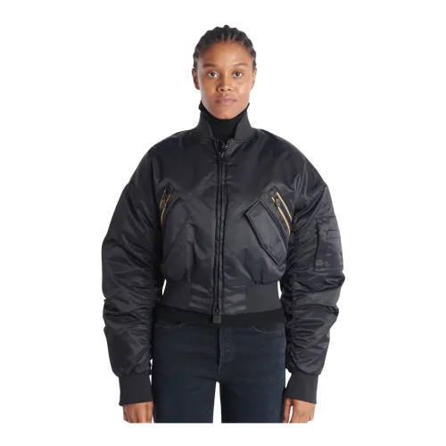 K-Way , Black Bomber Jacket ,Black female, Sizes: