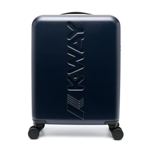 K-Way , Blue Logo Trolley Suitcase ,Blue male, Sizes: ONE SIZE