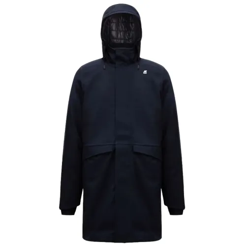 K-Way , Blue Padded Coat with Detachable Hood ,Blue male, Sizes: