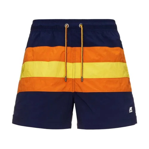 K-Way , Color Block Swim Shorts ,Blue male, Sizes: