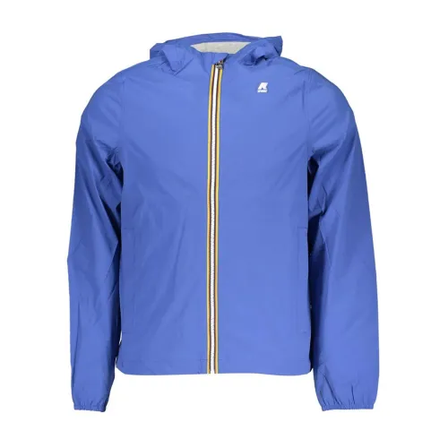 K-Way , Cotton Sports Jacket with Hood and Zip ,Blue male, Sizes: