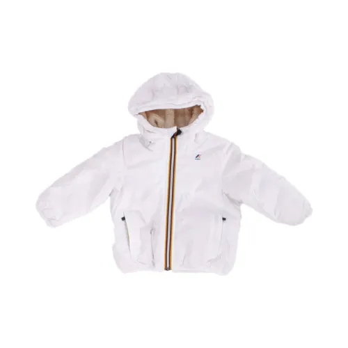 K-Way , Junior Hooded Coat with Front Logo ,White unisex, Sizes: