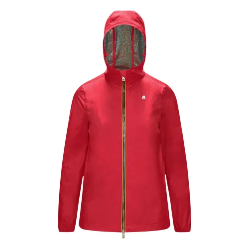 K-Way , Kids Iridescent Waterproof Jacket ,Red female, Sizes: