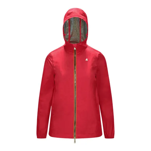 K-Way , Kids Waterproof Coat in Strawberry Color ,Red female, Sizes: