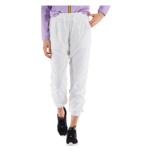 K-Way , Melly Nylon Jogging Pants ,White female, Sizes: