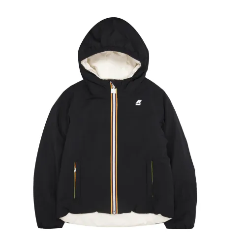 K-Way , Reversible Hooded Kids Jacket ,Black female, Sizes: