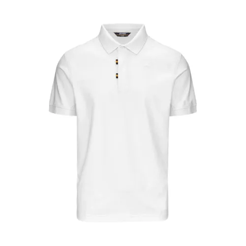 K-Way , Short-sleeved jersey cotton polo shirt ,White male, Sizes: