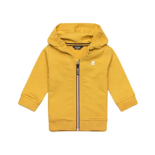 K-Way , Solid Color Hoodie with Logo ,Yellow male, Sizes: