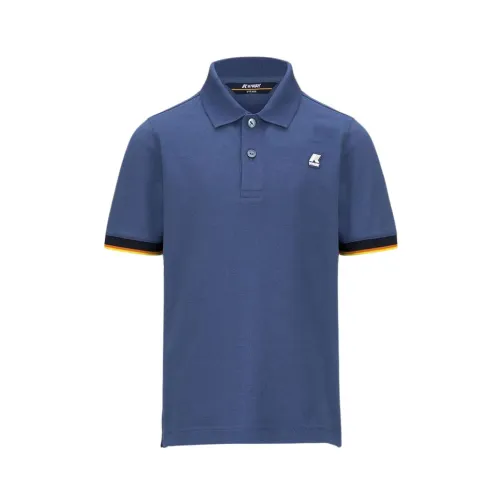 K-Way , Striped Jude Polo Shirt ,Blue male, Sizes: