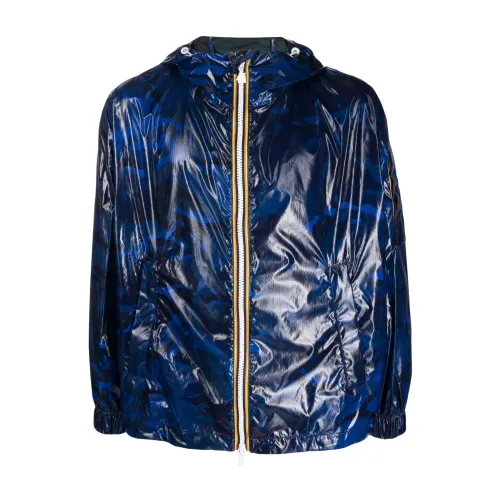 K-Way , Stylish Rain Jacket ,Blue male, Sizes: