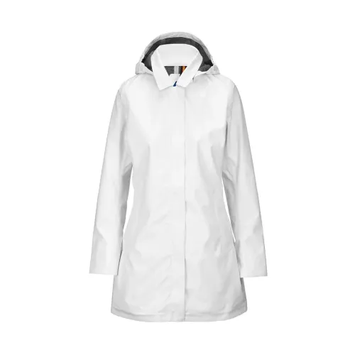 K-Way , Three-Layered Jacket with Hood ,White female, Sizes: