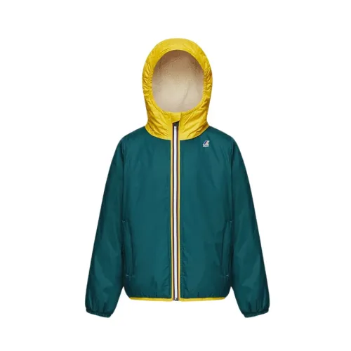 K-Way , Waterproof Nylon Jacket with Teddy Lining ,Green male, Sizes: