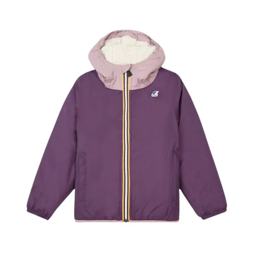 K-Way , Waterproof Nylon Jacket with Teddy Lining ,Purple male, Sizes: