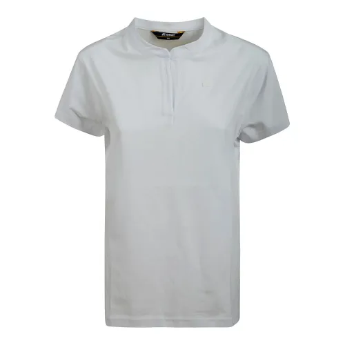 K-Way , White Cotton T-Shirt with Logo ,White female, Sizes: