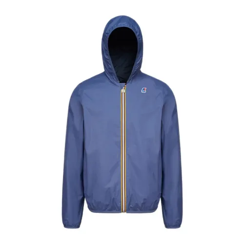 K-Way , Windproof Jacket for Men ,Blue male, Sizes: