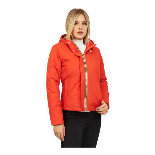 K-Way , Women Lily Short Jacket - Orange ,Orange female, Sizes: