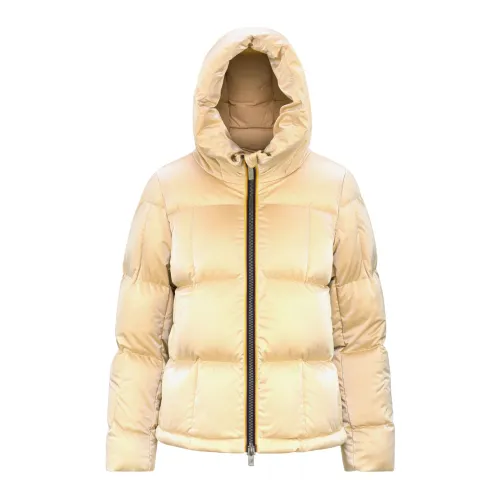 K-Way , Womens Padded Jacket with Hood ,Beige female, Sizes: