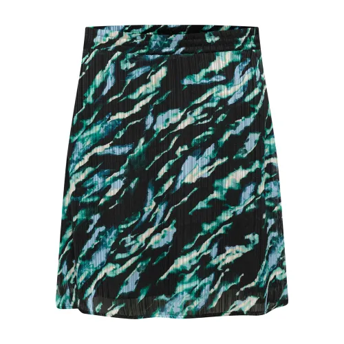 Kaffe , Abstract Animal Print Skirt ,Multicolor female, Sizes: