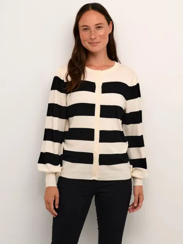 KAFFE Lizza Chunky Stripe Cardigan, Black/Cream - Black/Cream - Female