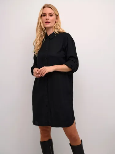 KAFFE Milia Linen Blend Shirt Dress - Black Deep - Female