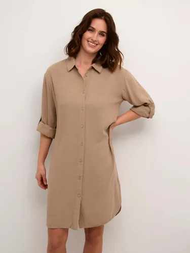 KAFFE Milia Linen Blend Shirt Dress - Chinchilla - Female