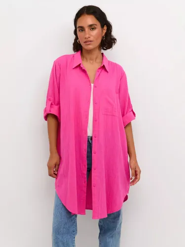 KAFFE Pauline Crinkle Cotton Shirt Dress - Rose Violet - Female