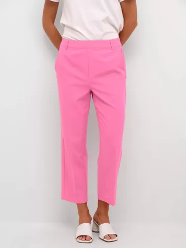 KAFFE Sakura Elastic Waist Cropped Trousers - Shocking Pink - Female