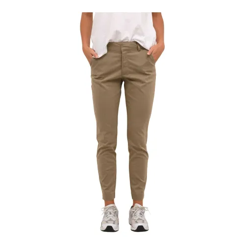 Kaffe , Slim Fit Chino Pants in Various Colors ,Green female, Sizes: