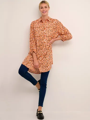 KAFFE Somia Shirt Dress - Orange/Multi - Female