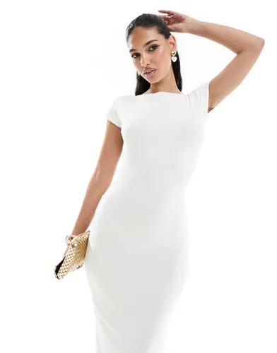 Kaiia slinky low back maxi dress in white