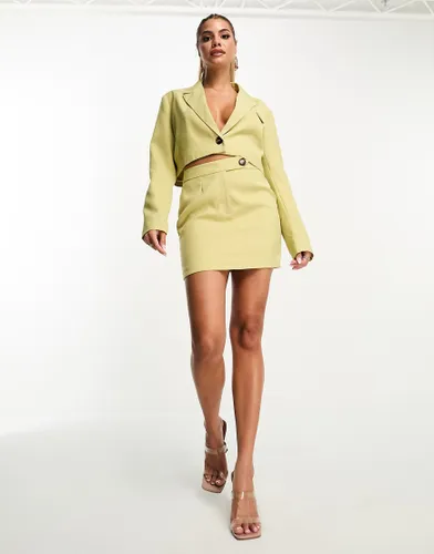 Kaiia tailored mini skirt co-ord in lime-Green