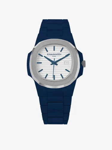 KAMAWATCH Limited Edition Fix Navy Blue Plastic Bracelet Watch KWPF32