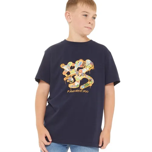 Kangaroo Poo Boys Junior T-Shirt Navy Blazer