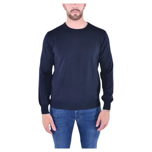 Kangra , Blue Crew Neck Sweater ,Blue male, Sizes:
