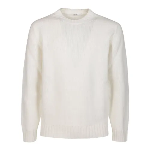 Kangra , Classic Round Neck Sweater ,White male, Sizes:
