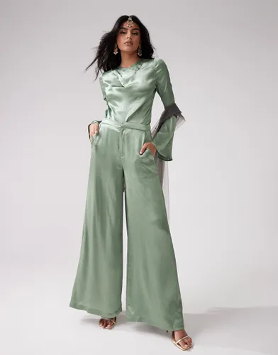 Kanya London Sharara trouser co-ord in green