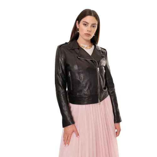 Kaos , Leather Jacket ,Black female, Sizes:
