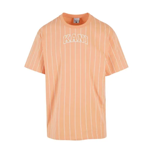 Karl Kani , Orange Pinstripe Tee ,Orange male, Sizes: