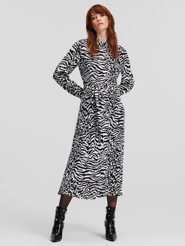 Karl Lagerfeld Animal Print Shirt Dress, R04 Karl Animal - R04 Karl Animal - Female