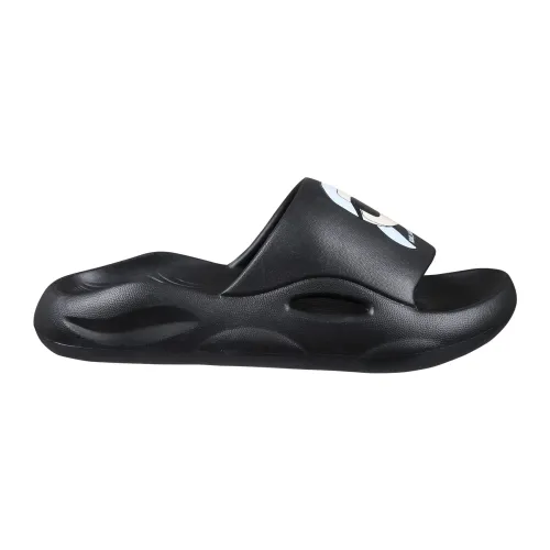 Karl Lagerfeld , Black Rubber Slippers with Logo Embellishment ,Black male, Sizes: