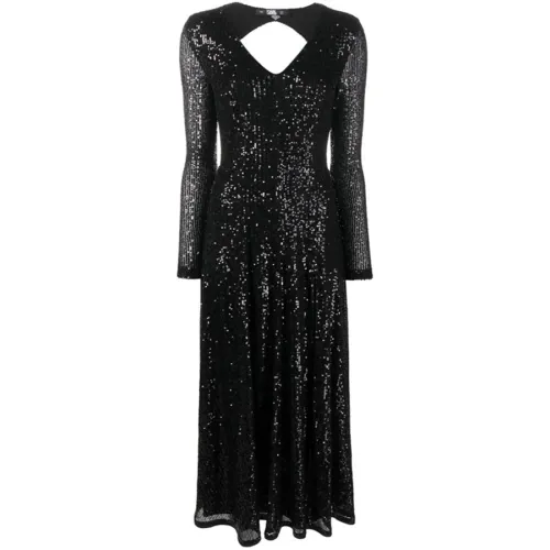 Karl Lagerfeld , Black Sequin Maxi Dress ,Black female, Sizes: