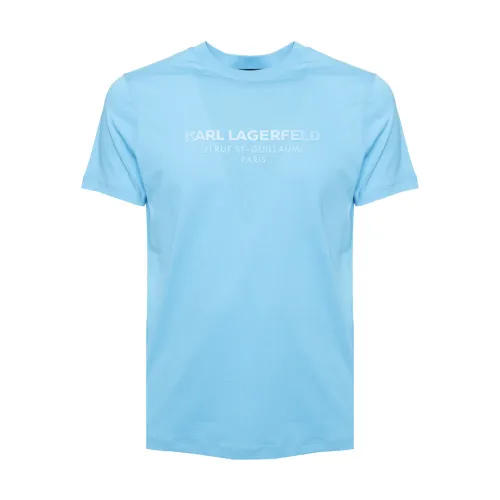 Karl Lagerfeld , Blue 3D Address T-shirt ,Blue male, Sizes: