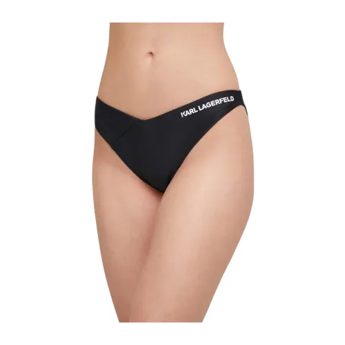 Karl Lagerfeld , Costume v-shape bikini bottoms ,Black female, Sizes: