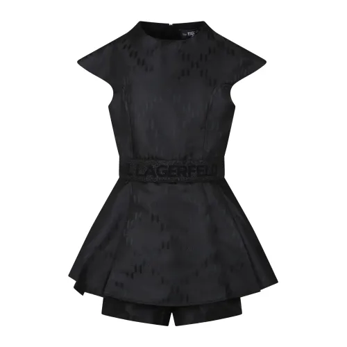 Karl Lagerfeld , Elegant Black Dress with K/IKoniK Print ,Black unisex, Sizes: