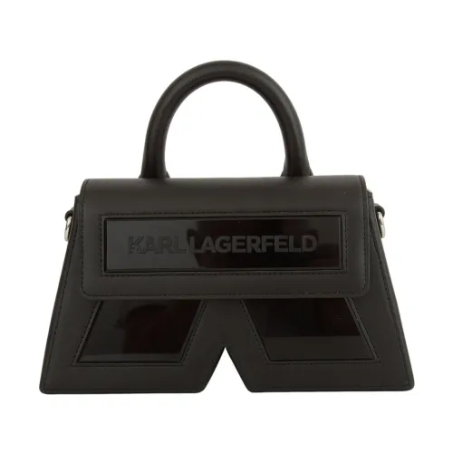 Karl Lagerfeld , Essential Leather Bag in Black ,Black female, Sizes: ONE SIZE