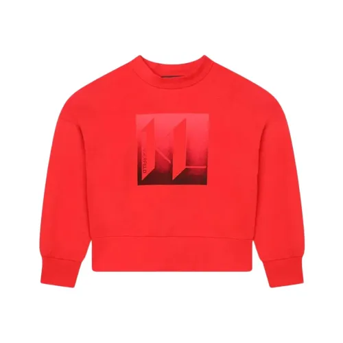 Karl Lagerfeld , Flocked Logo Sweatshirt ,Red female, Sizes:
