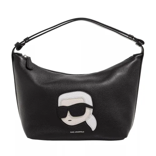 Karl Lagerfeld Hobo Bags - Ikonik 2.0 Lea Zip Sb Grainy - black - Hobo Bags for ladies