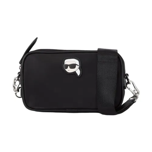 Karl Lagerfeld , Ikonik 2.0 Black Nylon Shoulder Bag ,Black female, Sizes: ONE SIZE