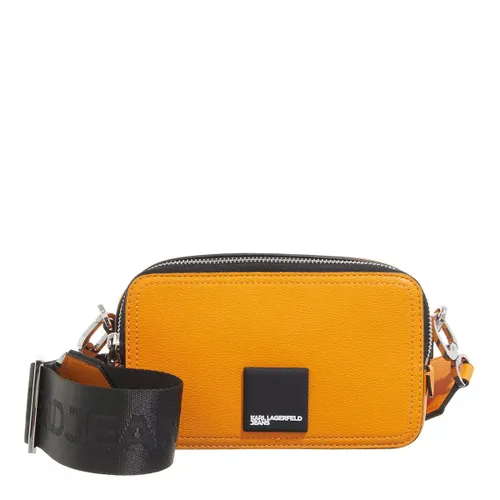 Karl Lagerfeld Jeans Crossbody Bags - Tech Leather Camera Bag Patch - orange - Crossbody Bags for ladies
